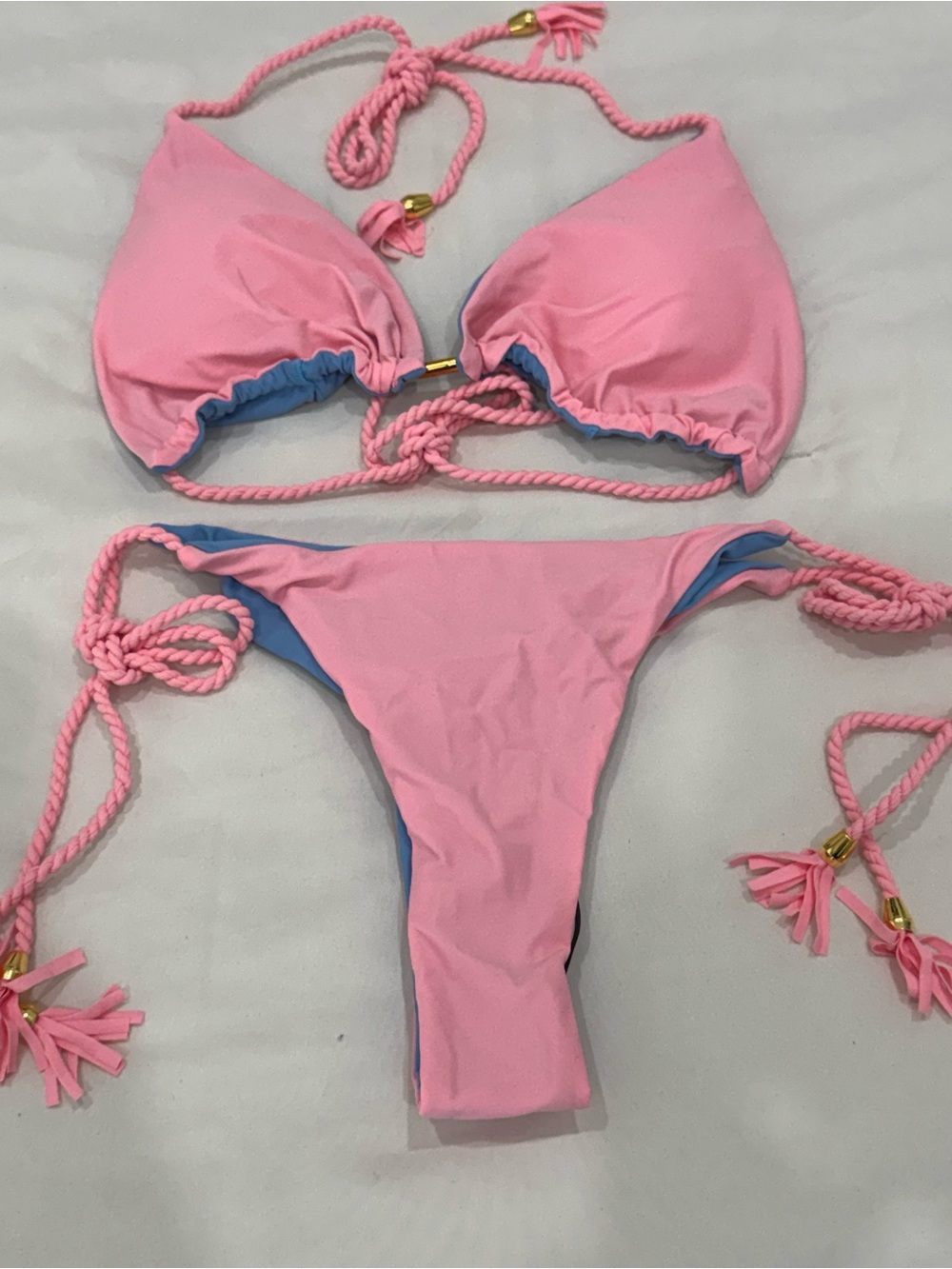 Pink Kids Two-Piece Tie-Side Bikini